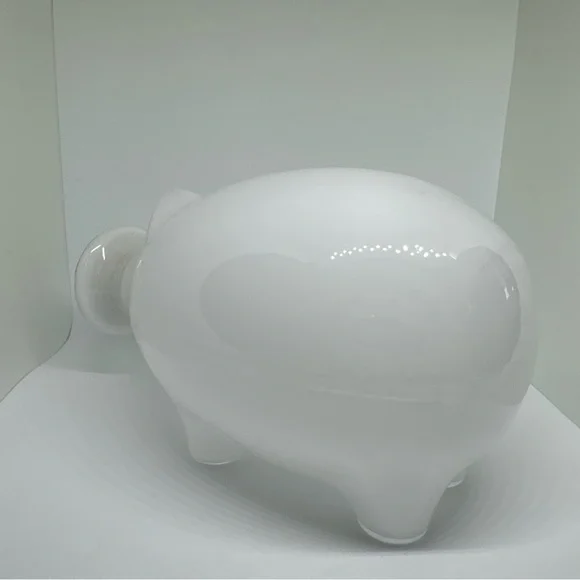Vintage Iittala Napsu Pig Decanter Valto Kokko Finnish White Glass Design Cork